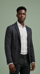 Fototapeta premium Stylish African American Man in Suit