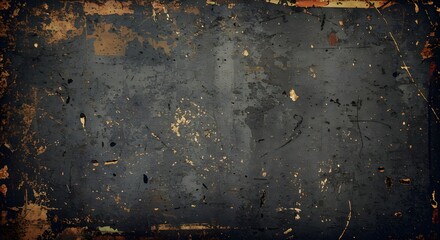 Dark abstract grunge background with a distressed, weathered texture, featuring scratches and worn details.