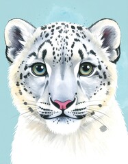 Snow Leopard Cub Portrait