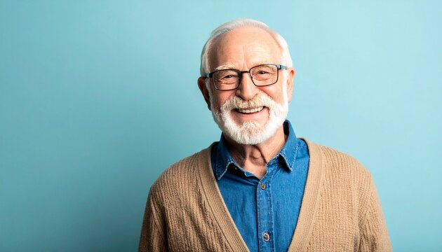 Candid portrait of senior man smiling warmly