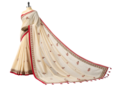 Bangladeshi Jamdani Sari – Isolated on White Background – PNG – GENERATIVE AI