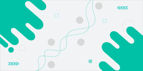 Abstract Fluid Background with Geometric Shapes in Turquoise