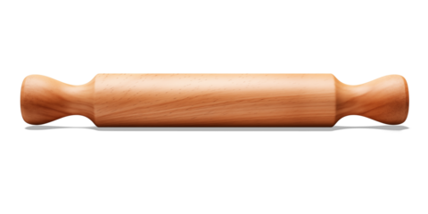 Wooden Rolling Pin: A simple yet iconic wooden rolling pin, perfectly positioned, captures the essence of classic baking and kitchen artistry, radiating a sense of warmth and functionality.