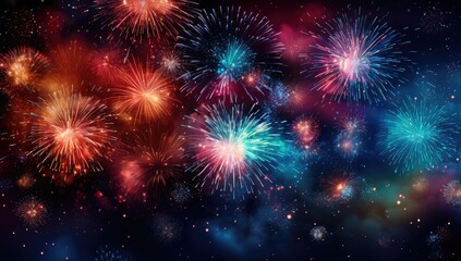 Naklejka premium fireworks in the night sky