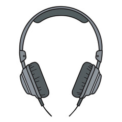 Vector illustration of over-ear headphones, representing music, audio equipment, and entertainment