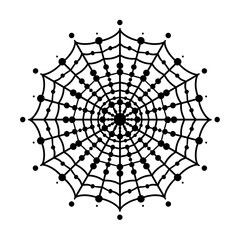 Obraz premium A detailed and intricate spider web design, showcasing the beauty of nature's architecture in perfect symmetry.