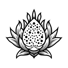 Obraz premium A detailed illustration of a decorative plant, showcasing intricate leaves and floral patterns in elegant design.