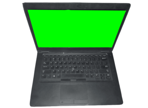 3D realistic laptop with green screen png and transparent background