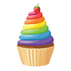Cupcake tower with rainbow icing