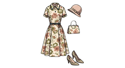 A woman wearing vintage clothing