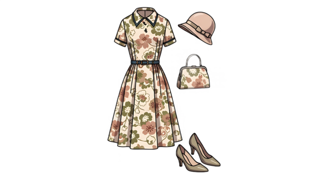 A woman wearing vintage clothing