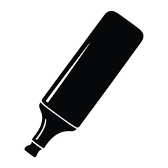Highlighter Silhouette, Vector, Illustration, Outline, Line Art, Icon, White Background.