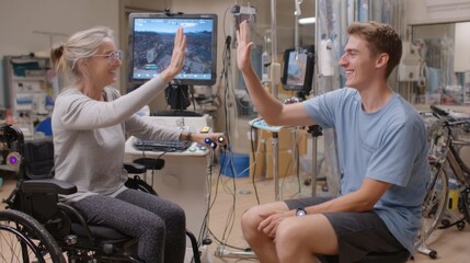 Occupational Therapist Guiding Patient in Rehabilitation Session