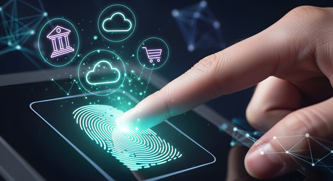 "Cybersecurity and Data Protection with Digital Lock Icons and Computer Mouse"