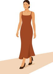 Fototapeta premium Model walking on a runway Illustration