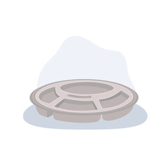 empty stainless steel lunch tray cartoon style food compartment tray for school cafeteria