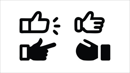 Thumbs up and down icon set for social media and web design