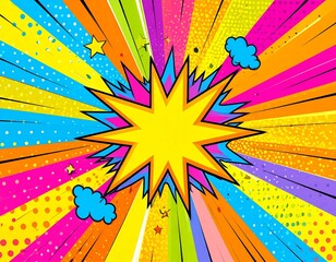 Colorful Comic Book Explosion Background