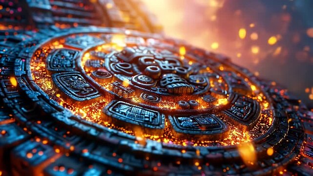 ancient mayan calendar building animation 