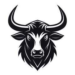 Fototapeta premium Powerful bull head logo design conveying strength and determination