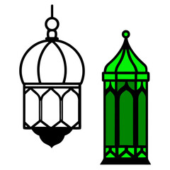 Fototapeta premium This Image Features Two Ornate Islamic Lanterns Perfect for Decoration