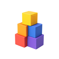 Obraz premium Stack of colorful blocks with a yellow block on top. The blocks are arranged in a pyramid shape