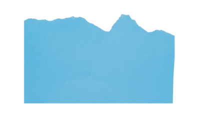 Light blue torn paper isolated on transparent background