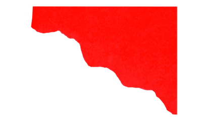 Red torn paper isolated on transparent background