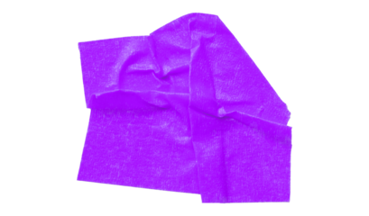 Separate purple torn paper tape on transparent background