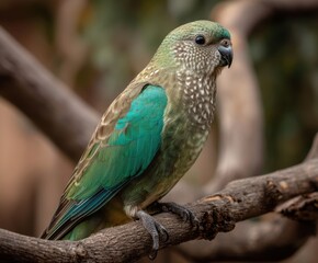 Obraz premium Bronze Winged Parrot, in the wild