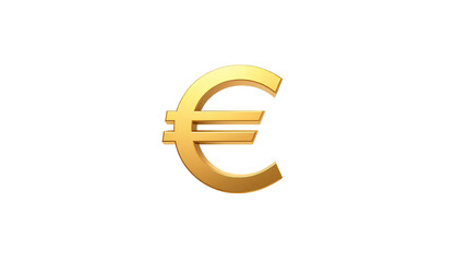 Obraz premium 3D Rendered Gold Euro Symbol with Shiny Reflective Surface – Transparent Background