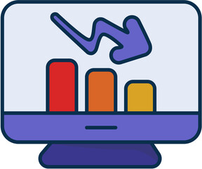 Icon Pack of Global Recession ,Outline Color &ndash; Economy, Finance & Business Crisis Icons