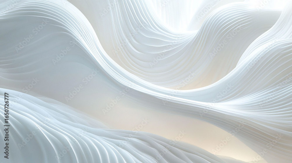 Wall mural abstract background of white, wavy lines. the image shows a flowing pattern that resembles a digital