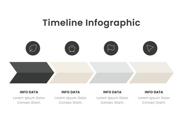 Timeline vector infographic design template for presentations, workflow, or process diagram