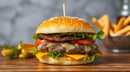 appetizing beef burger