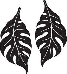 Obraz premium Leaf Earring Silhouette Bundle | Monstera Leaf Earrings Cut File