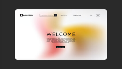Modern website landing page with abstract gradient for professional business promotion online now today
