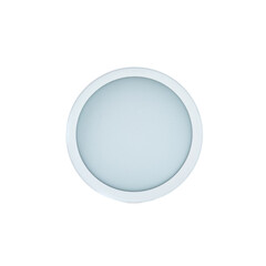 Modern round surface mounted white and gray ceiling light fixture for GX53 lamp, isolated on a white background, sleek and minimal design.