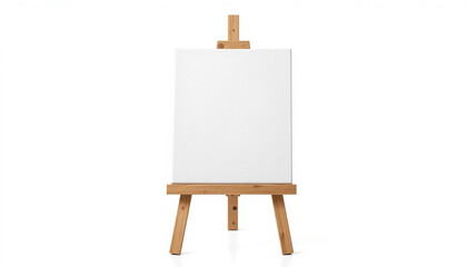 wooden easel with blank canvas