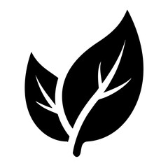 Black and white leaf vector illustration for nature designs botanical graphics and eco projects
