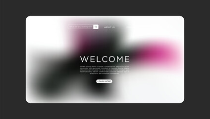 Modern welcome page design with elegant blurred background perfect for website headers and landing pages
