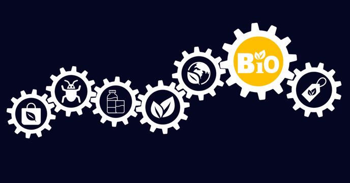Vector banner biosafety. Infographics icons virus defense, harmful pathogens. Quarantine, bioterrorism, containment measures and safety, surveillance and prevention. Editable stroke thin line blue set