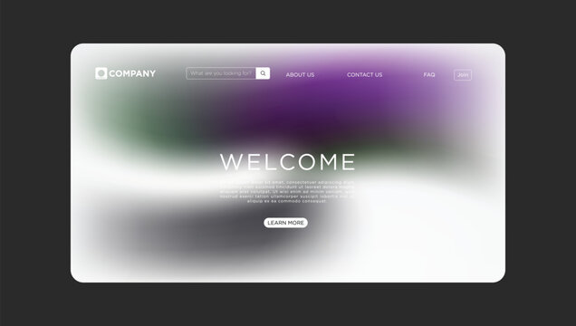 Modern website template inviting visitors to explore services with smooth gradient background