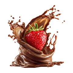 Chocolate splash with strawberry a delicious treat