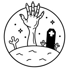 zombie hands SVG vector silhouette on a white background