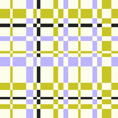 Abstract modern colorful summer seamless bright checkered pattern with offset lines on light background, simple vector illustration, flat style 