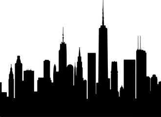 Fototapeta premium vector illustration of a silhouette of the city, skyline, city, silhouette, vector, cityscape, building, architecture, buildings, illustration, tower, sky, skyscraper, urban, business, downtown, dubai