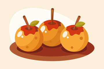 Baked Apples with Cinnamon on Ceramic Plate
