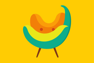 Banana Cluster Chair with Curved Fruit Seat Design