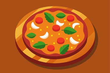 Barbecue Chicken Pizza with Onions and Cilantro on Plate